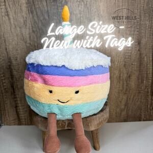 Jellycat Rainbow Birthday Cake LARGE Jellycat Amuseables FAST SHIP NEW